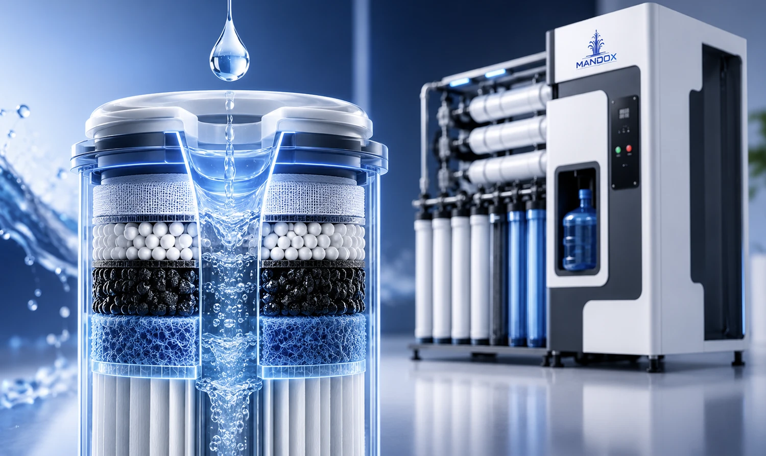 Composants internes de l'équipement de purification MANDOX