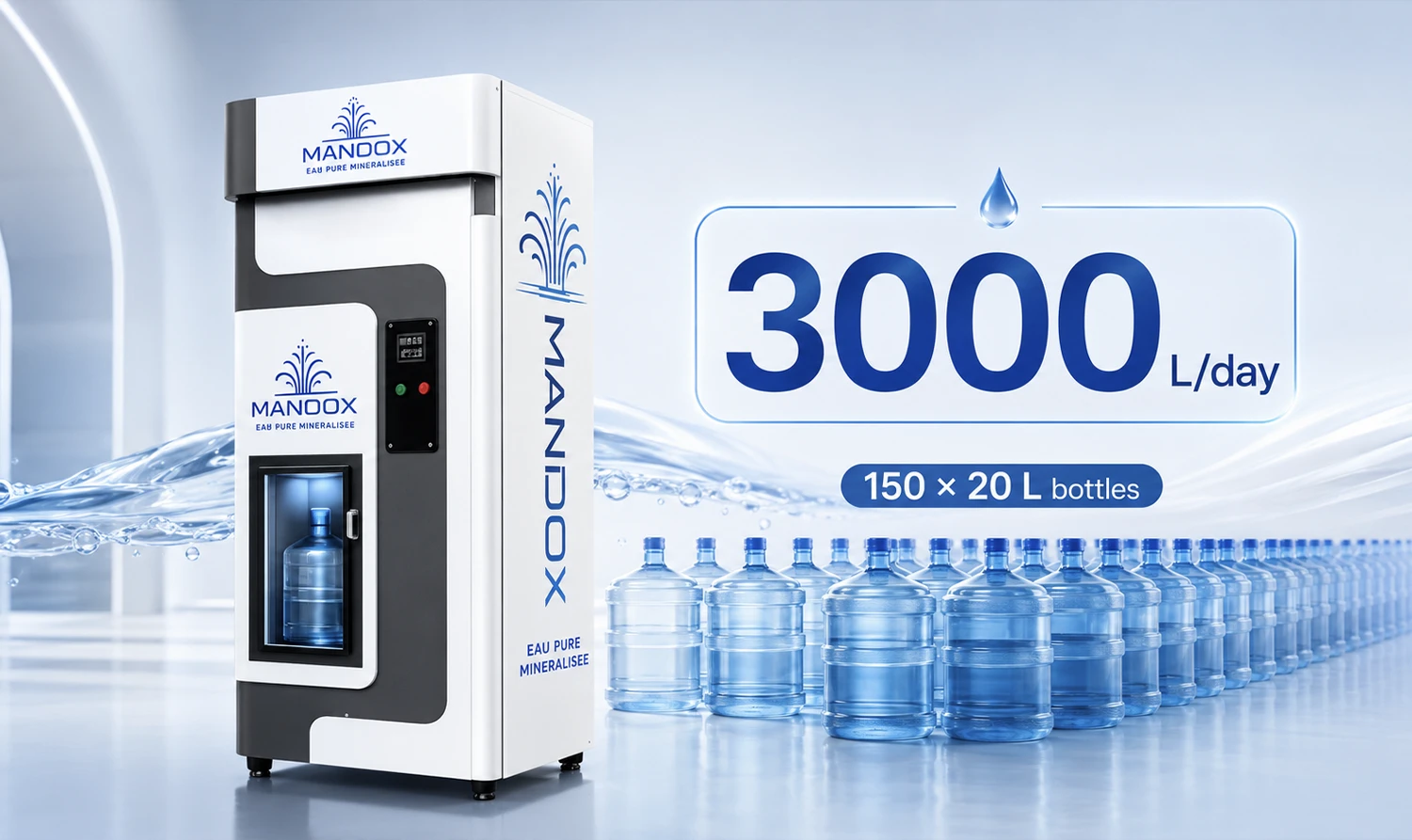 Exemple d'installation du système d'eau MANDOX